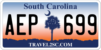 SC license plate AEP699