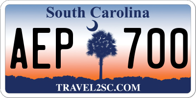 SC license plate AEP700