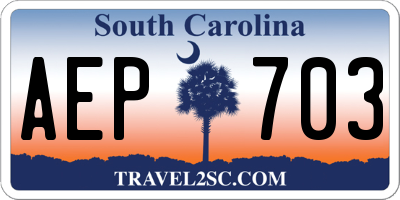 SC license plate AEP703
