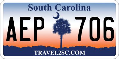 SC license plate AEP706