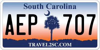SC license plate AEP707