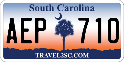 SC license plate AEP710