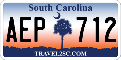 SC license plate AEP712