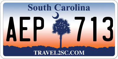 SC license plate AEP713