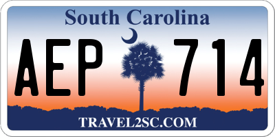 SC license plate AEP714