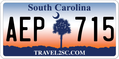 SC license plate AEP715