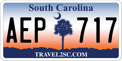 SC license plate AEP717