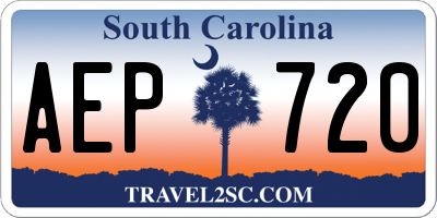 SC license plate AEP720