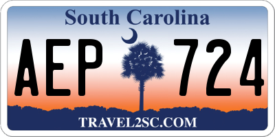 SC license plate AEP724