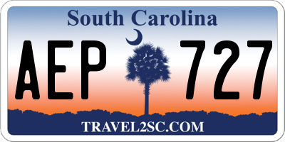 SC license plate AEP727