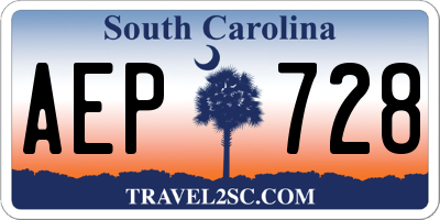 SC license plate AEP728