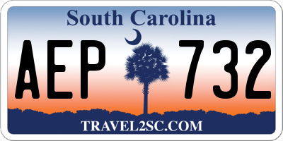 SC license plate AEP732