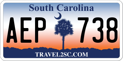 SC license plate AEP738