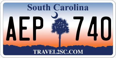 SC license plate AEP740