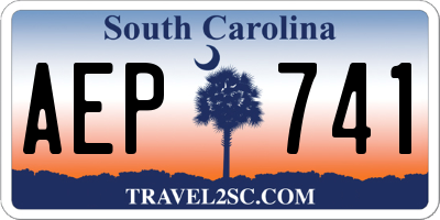 SC license plate AEP741