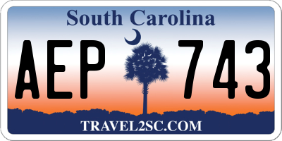 SC license plate AEP743
