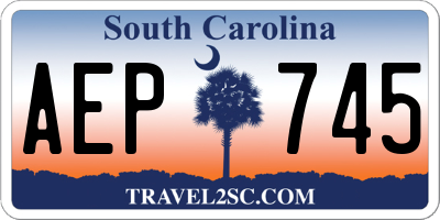 SC license plate AEP745
