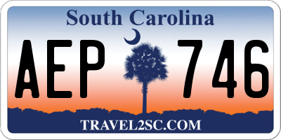 SC license plate AEP746