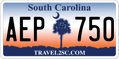 SC license plate AEP750