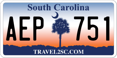 SC license plate AEP751