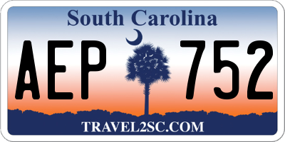 SC license plate AEP752
