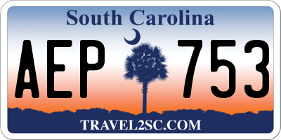 SC license plate AEP753