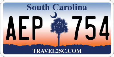 SC license plate AEP754