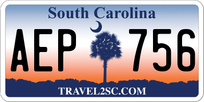 SC license plate AEP756