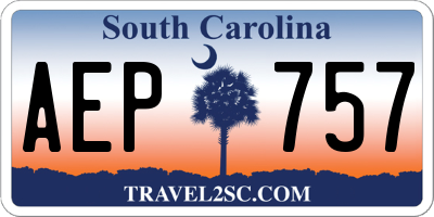 SC license plate AEP757