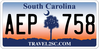 SC license plate AEP758
