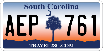 SC license plate AEP761
