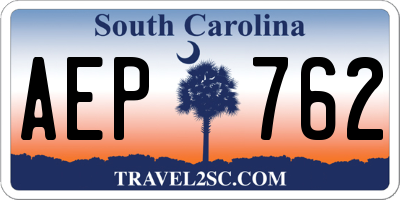 SC license plate AEP762