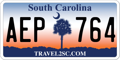 SC license plate AEP764
