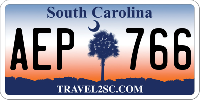 SC license plate AEP766