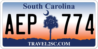 SC license plate AEP774