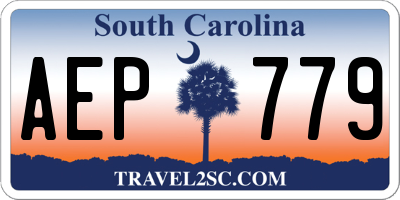 SC license plate AEP779