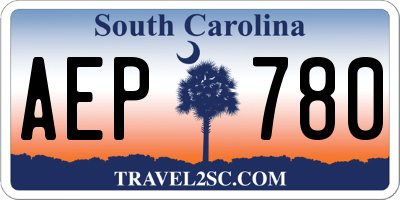 SC license plate AEP780