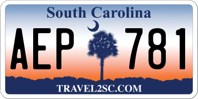 SC license plate AEP781