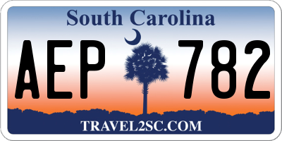 SC license plate AEP782