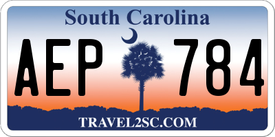 SC license plate AEP784