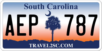 SC license plate AEP787
