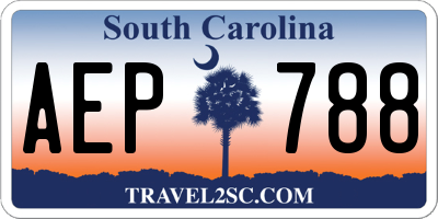 SC license plate AEP788