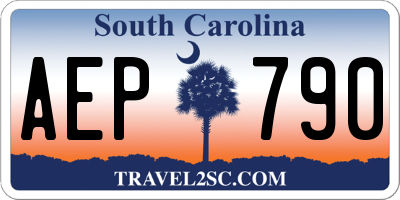 SC license plate AEP790