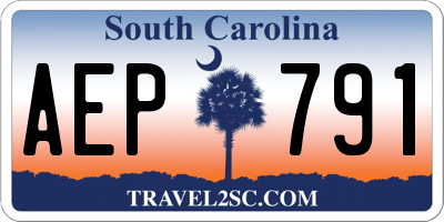 SC license plate AEP791