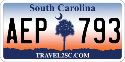 SC license plate AEP793