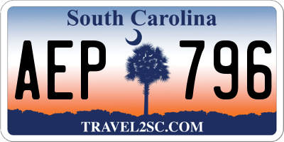 SC license plate AEP796