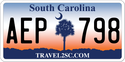 SC license plate AEP798
