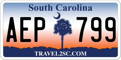 SC license plate AEP799