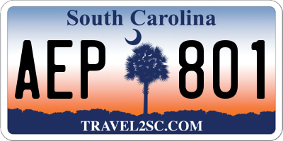 SC license plate AEP801