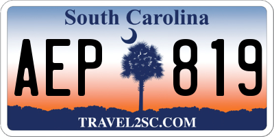 SC license plate AEP819